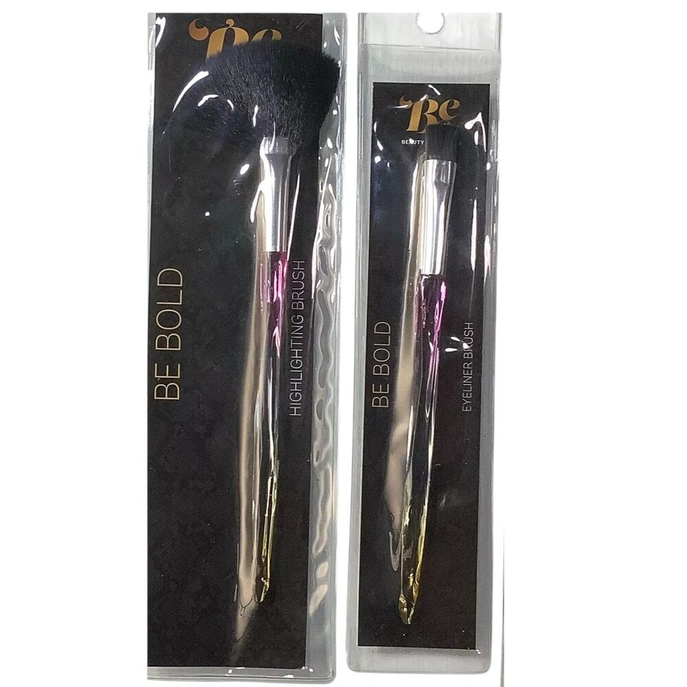 2-PK Beauty Essentials Makeup Brushes- Highlighting & Eyeliner Brushes